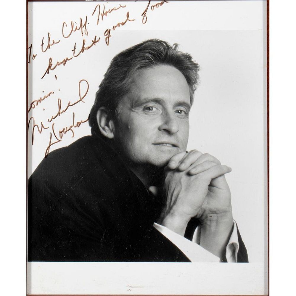 Appraisal: Michael Douglas Original autographed inscribed photograph Size x Condition Showing