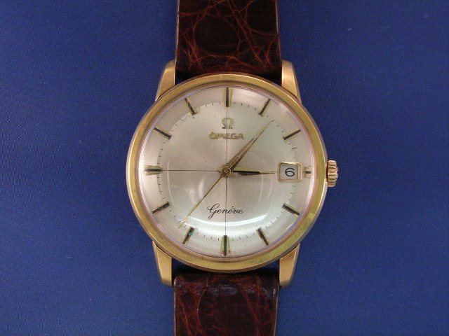 Appraisal: An Omega gentleman's ct gold automatic wristwatch with a leather