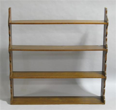 Appraisal: CHIPPENDALE STYLE MAHOGANY HANGING SHELF h w d in