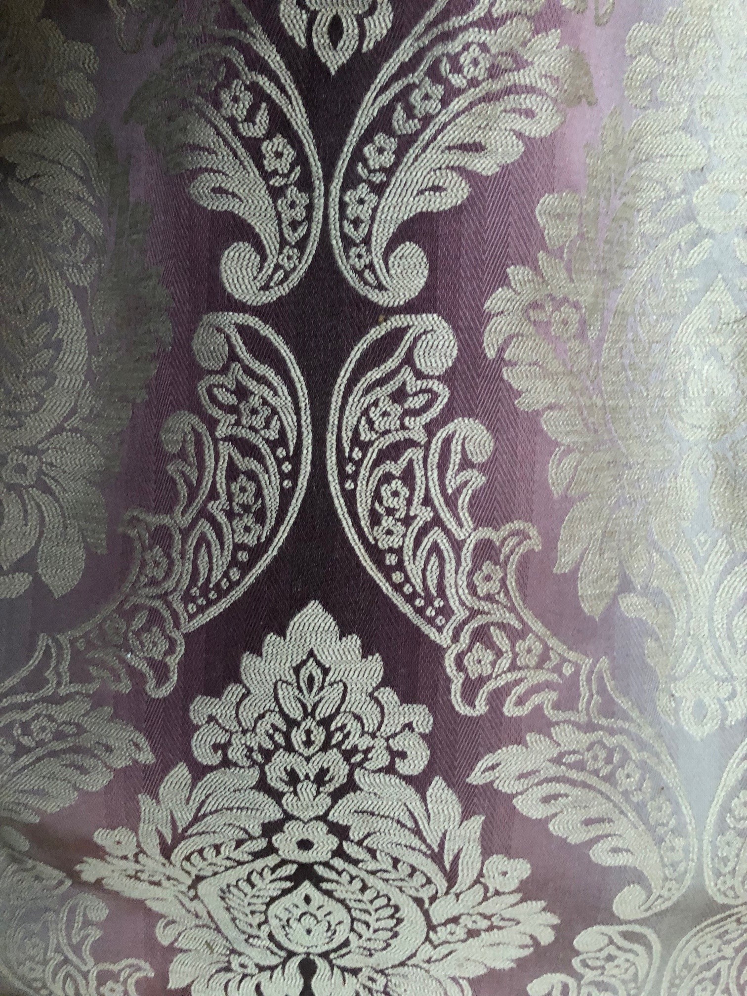 Appraisal: Two pairs of purple coloured curtains together with a further