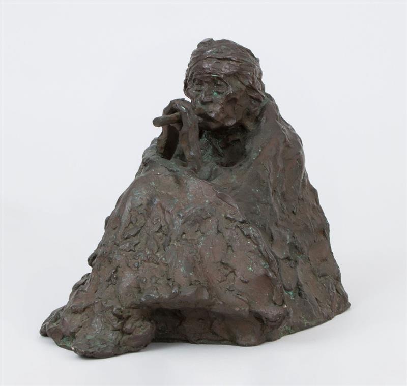 Appraisal: GEORGE ARTHUR CARLSON b SEATED FLUTE PLAYER Bronze inscribed 'Carlson