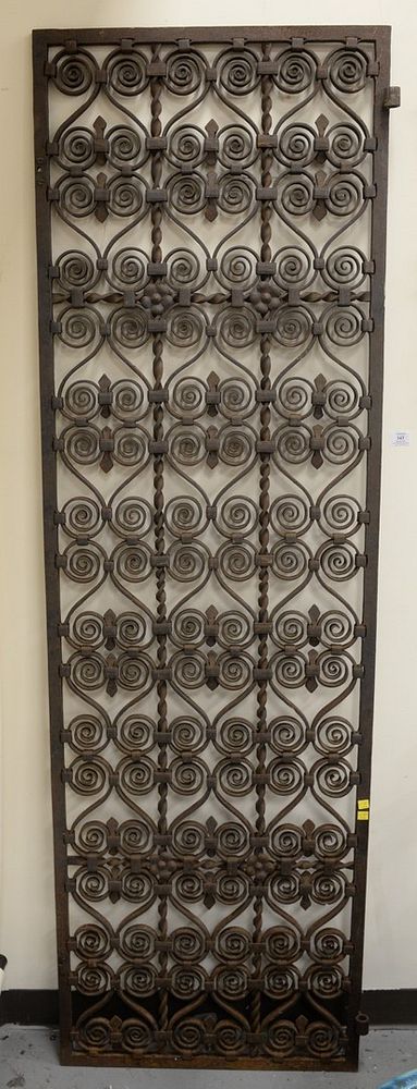 Appraisal: Pair heavy iron gates hand wrought in two parts ht