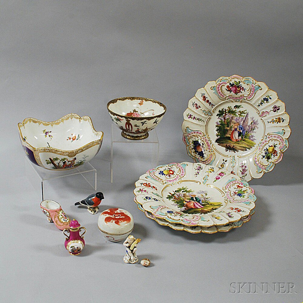 Appraisal: Ten Pieces of European and Asian Porcelain th century including