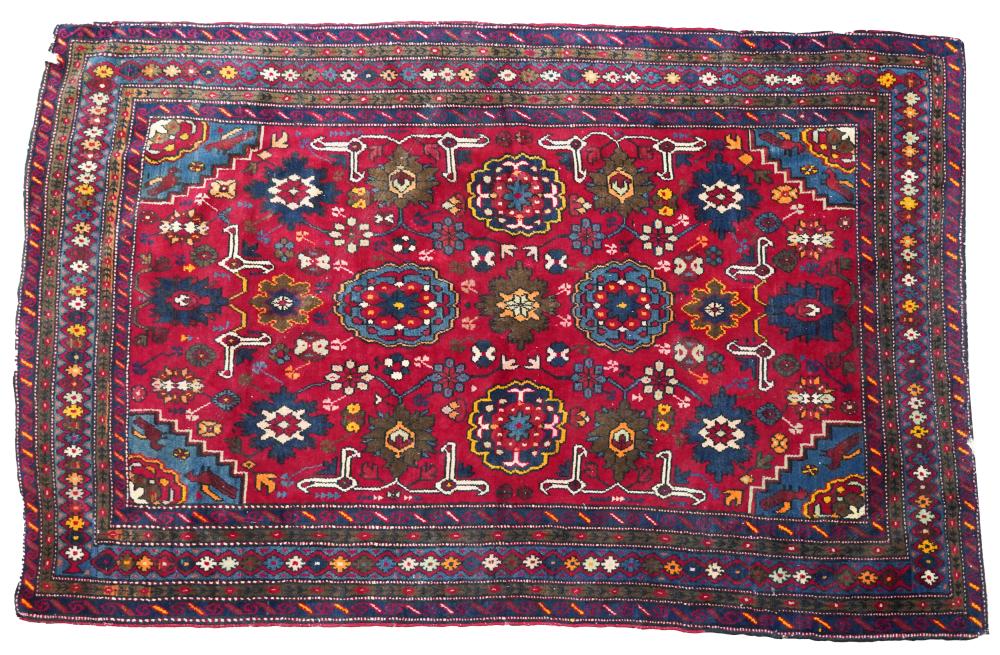 Appraisal: PERSIAN-STYLE RUGwool on cotton ' '' x ' '' Condition