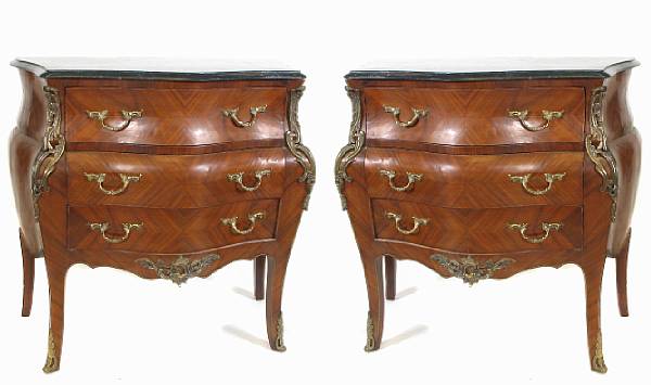 Appraisal: A pair of Louis XV style gilt bronze mounted marble