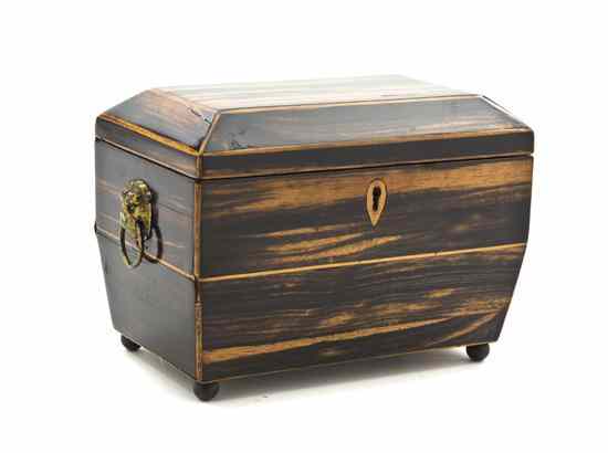 Appraisal: An English Palasander Veneered Tea Caddy of casket form having