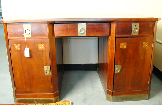 Appraisal: An English Arts and Crafts Desk having a leather insert