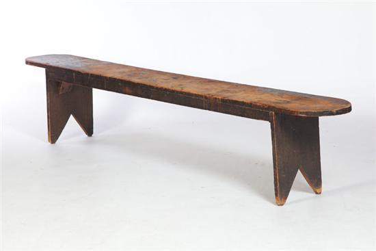 Appraisal: BENCH American late th century mixed woods Long bench with