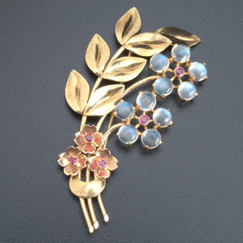 Appraisal: Tri-color k gold bouquet brooch by Wordley Allsoppo Bliss with