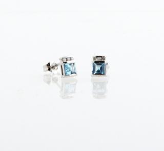 Appraisal: Pair of K White Gold Stud Earrings each with a