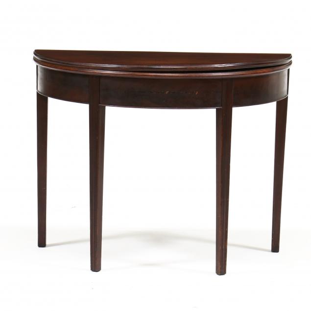 Appraisal: SOUTHERN FEDERAL MAHOGANY CARD TABLE Circa attributed to Virginia yellow