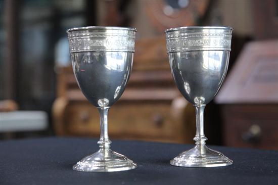 Appraisal: TWELVE STERLING SILVER GOBLETS Footed goblets by International in Wedgwood