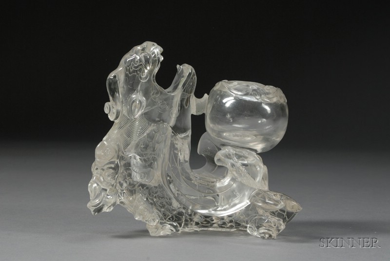 Appraisal: Rock Crystal Carving China th century dragon carp form a