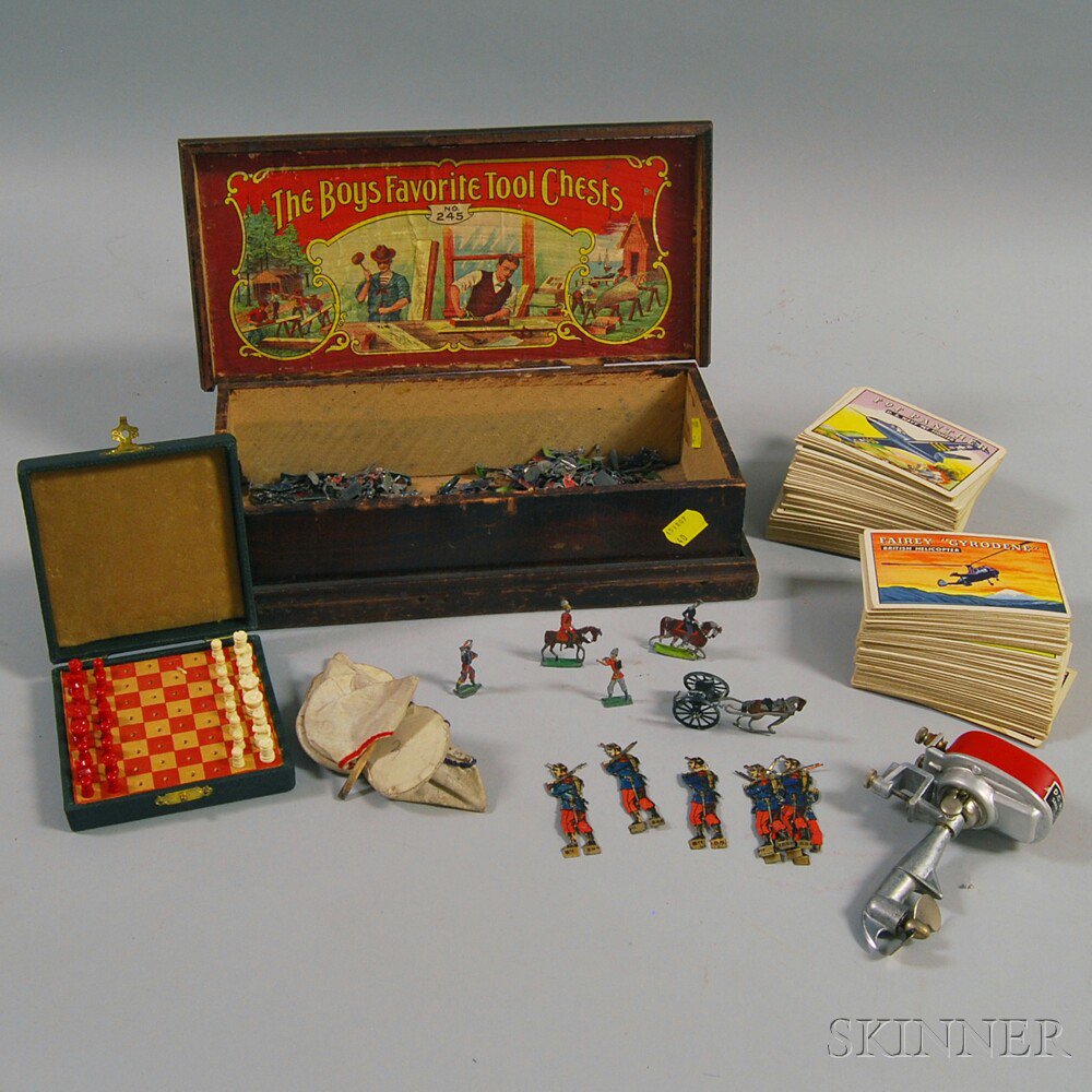 Appraisal: Box of Assorted Toys and Cards including a miniature chess