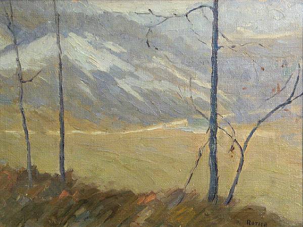 Appraisal: Peter Rotier American - Winter landscape signed and dated 'Rotier