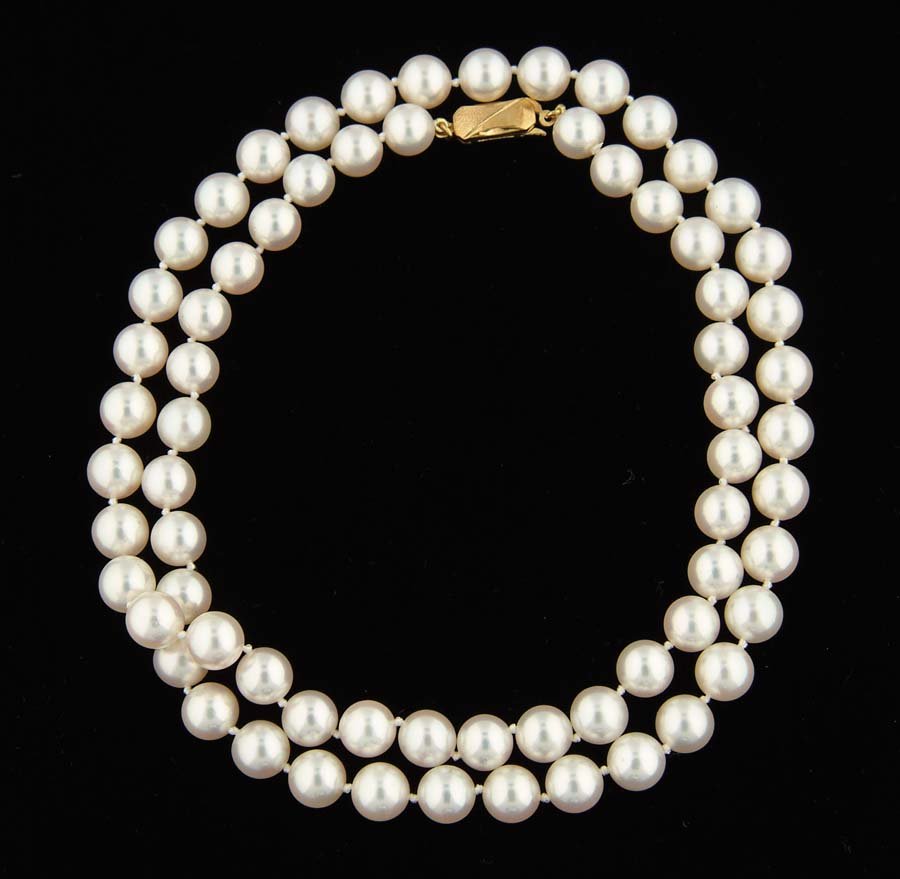 Appraisal: PEARL NECKLACE Sixty-eight - - mm pearls with excellent luster