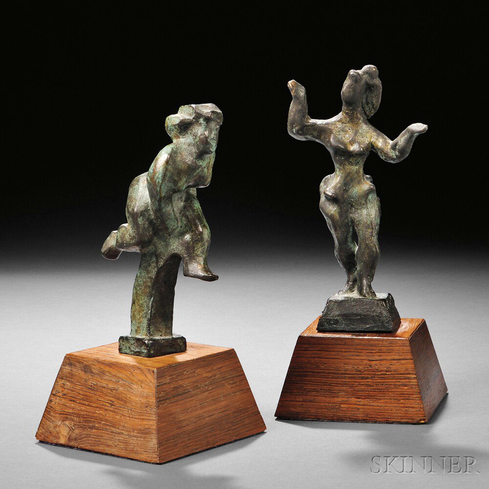 Appraisal: Chaim Gross American - Two Sculptures Girl Pole Vaulter and