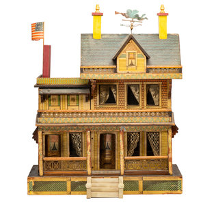 Appraisal: A Large R Bliss Manufacturing Dollhouse with Angel Gabriel Weathervane