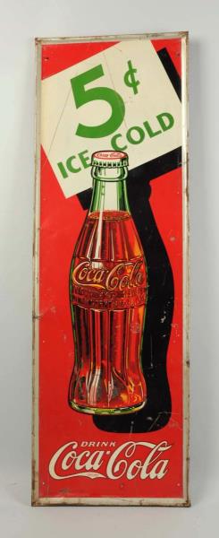 Appraisal: Coca - Cola Ice Cold Tin Sign This sign has