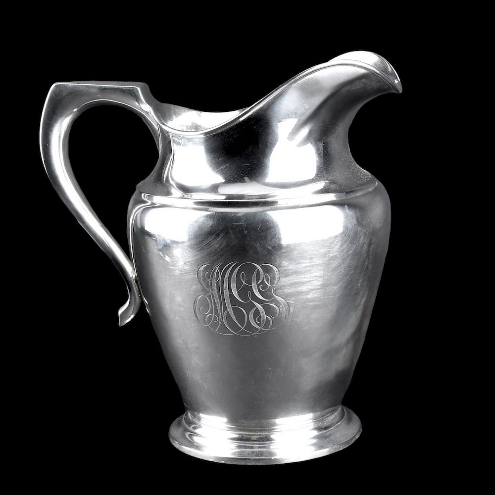 Appraisal: J E Caldwell Sterling Water Pitcher J E Caldwell Sterling