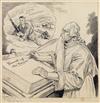 Appraisal: RAY EVANS Group of WWII-era cartoons Pen and ink on