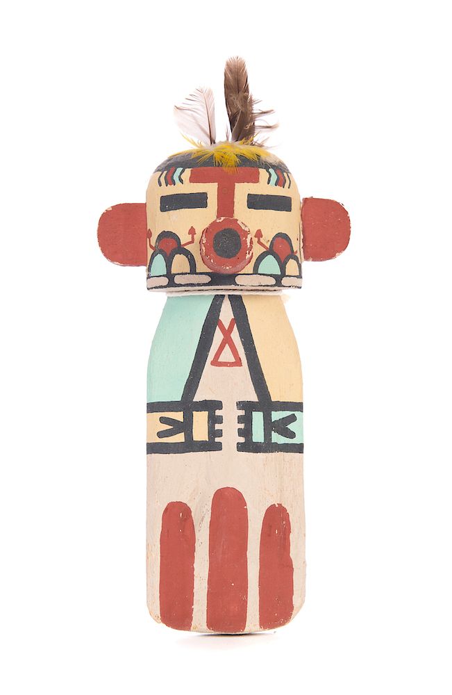 Appraisal: Antique Flat Crib Kachina Measures tall Good original condition Please