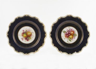 Appraisal: A pair of Royal Worcester plates each decorated with a