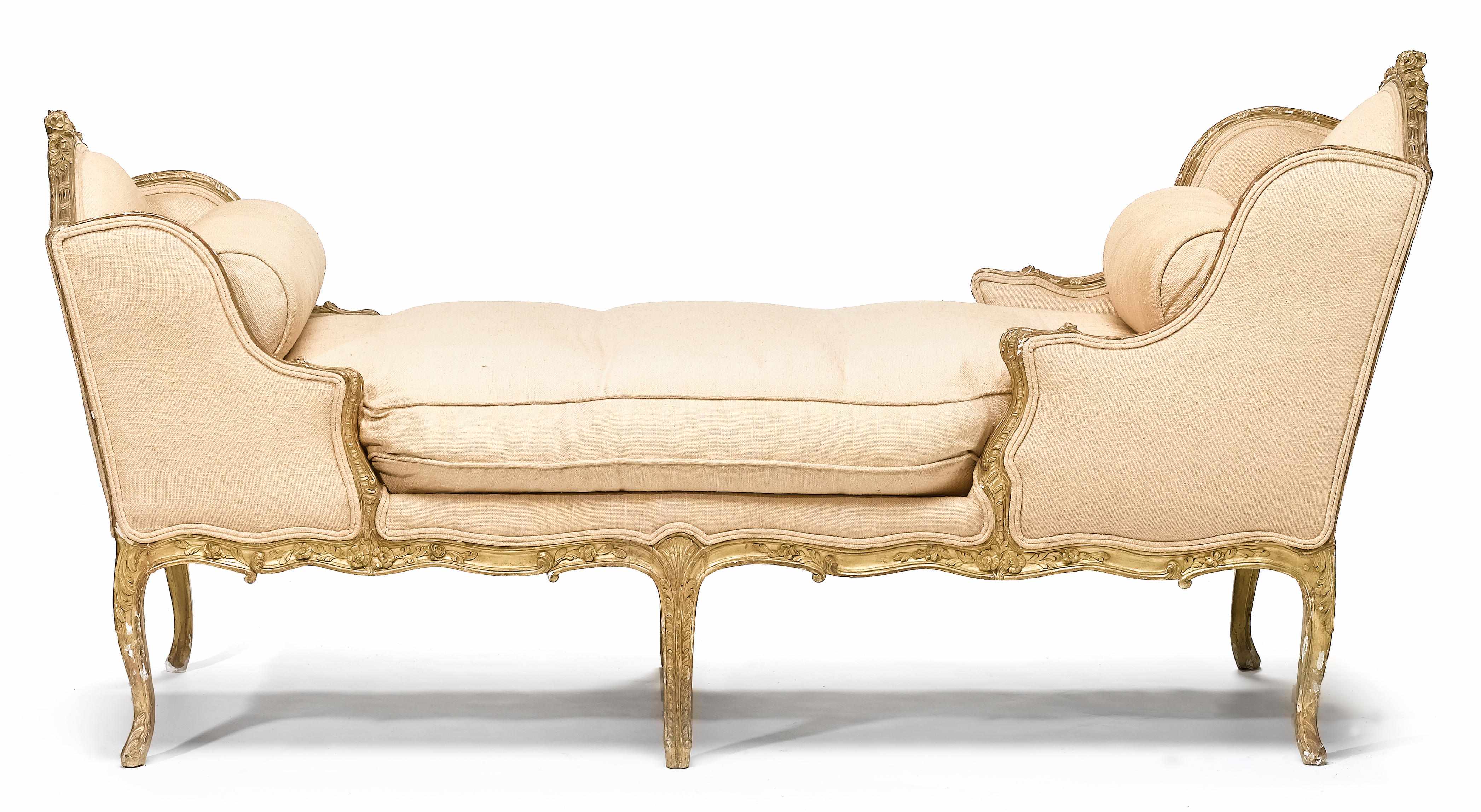 Appraisal: A Louis XV carved giltwood chaise longue third quarter th