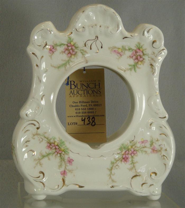 Appraisal: White floral decorated china clock case no movement no door