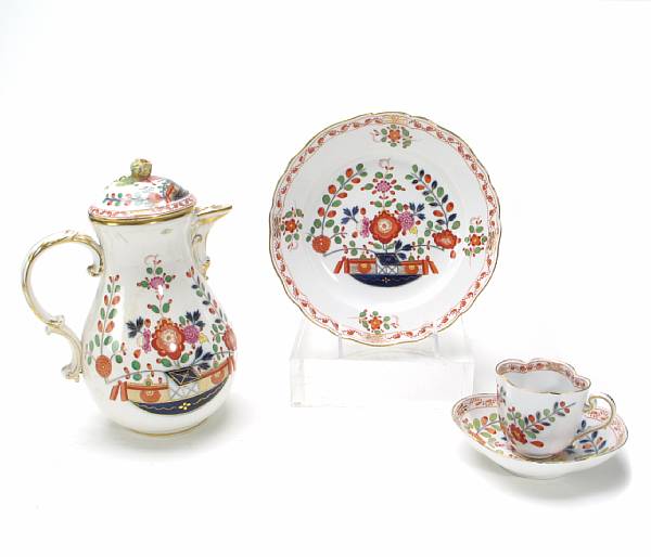 Appraisal: A Meissen part coffee service comprising a coffee pot six