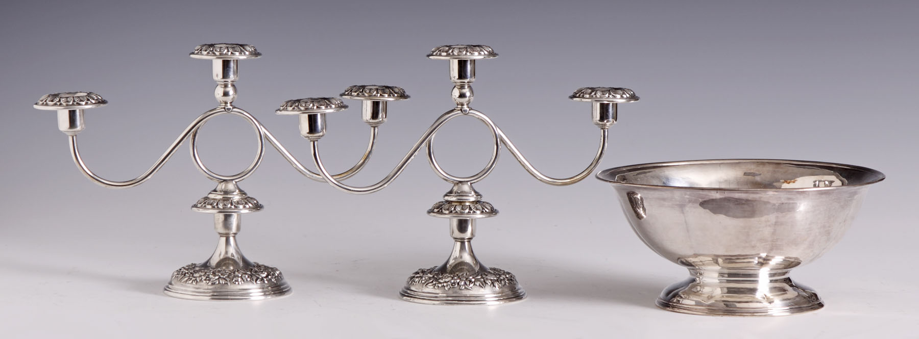 Appraisal: S Kirk son Baltimore Sterling Weighted Candlesticks Excellent Ht W