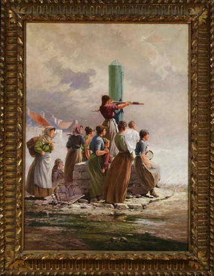 Appraisal: Attributed to Robert Jobling British - Fisherfolk Awaiting the Catch