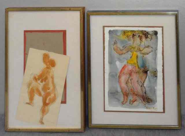 Appraisal: GROSS Chaim Works on Paper of Figures ink wash and