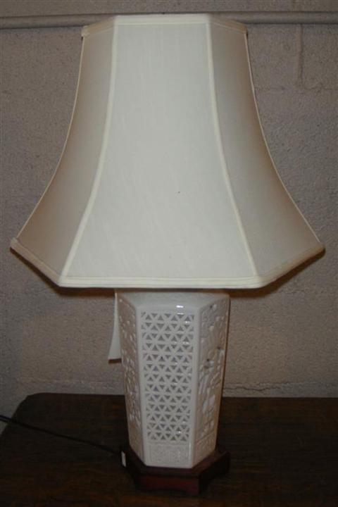 Appraisal: WHITE JAPANESE STYLE LAMP h in Provenance ANTIQUE CONTEMPORARY LEASING