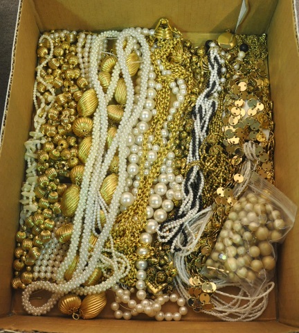 Appraisal: Bx Costume Gold Pearl Necklaces