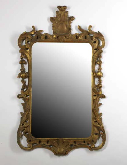 Appraisal: George III Giltwood Mirror early th century the rounded rectangular