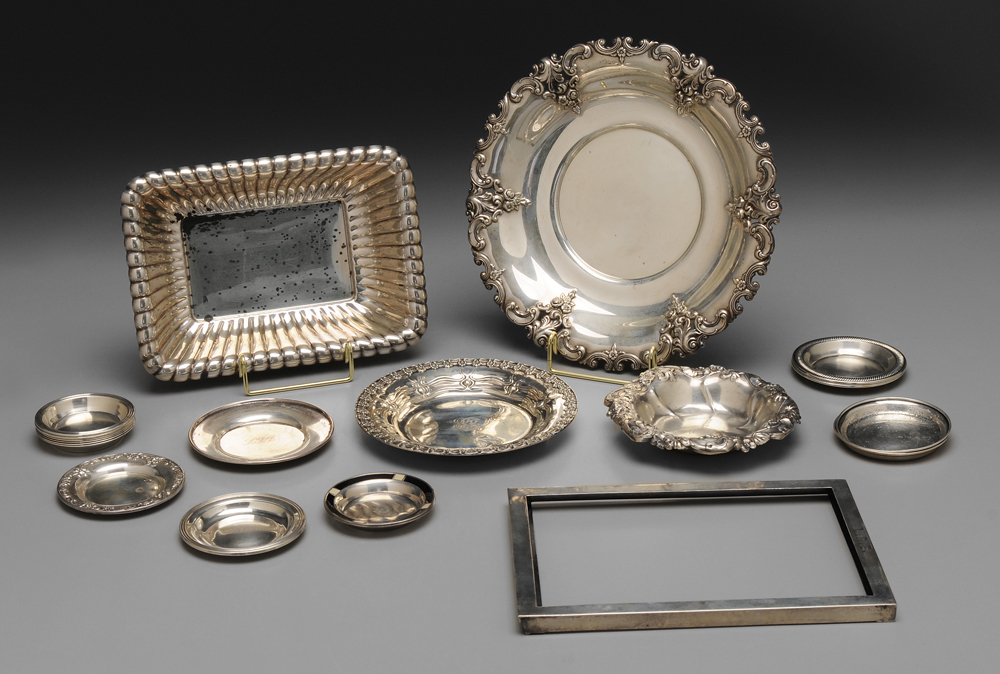 Appraisal: Twenty Pieces Sterling Hollowware American th century includes Tiffany frame