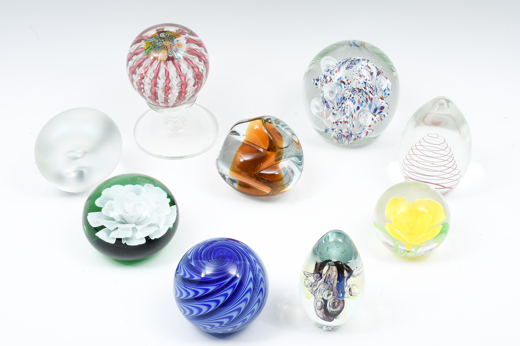 Appraisal: PC ART GLASS PAPERWEIGHT COLLECTION Including artists such as Pairpoint