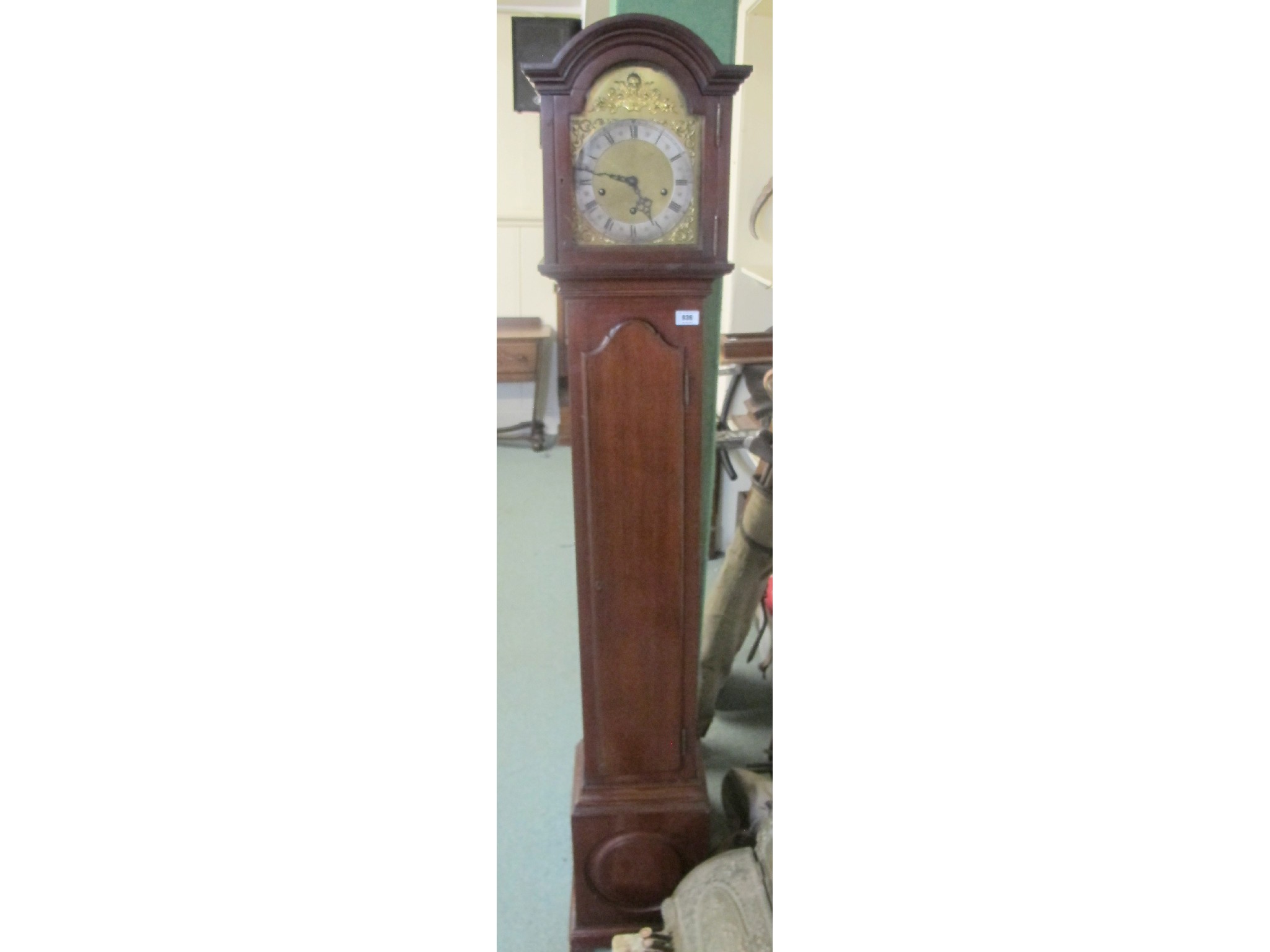 Appraisal: Mahogany grandmother longcase clock