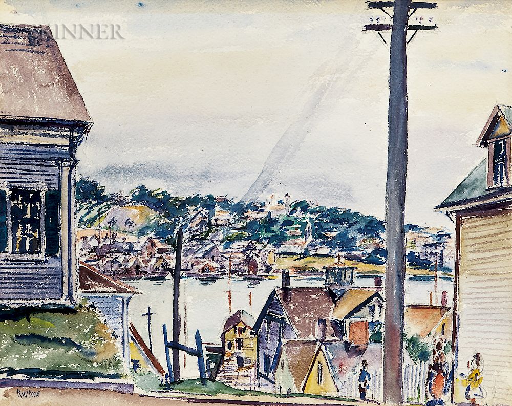 Appraisal: Max Kuehne American - Gloucester Harbor Scene Max Kuehne American