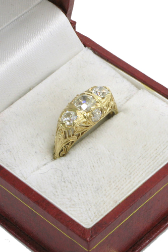 Appraisal: DIAMOND AND K GOLD RING WITH APPRAISAL The ring set