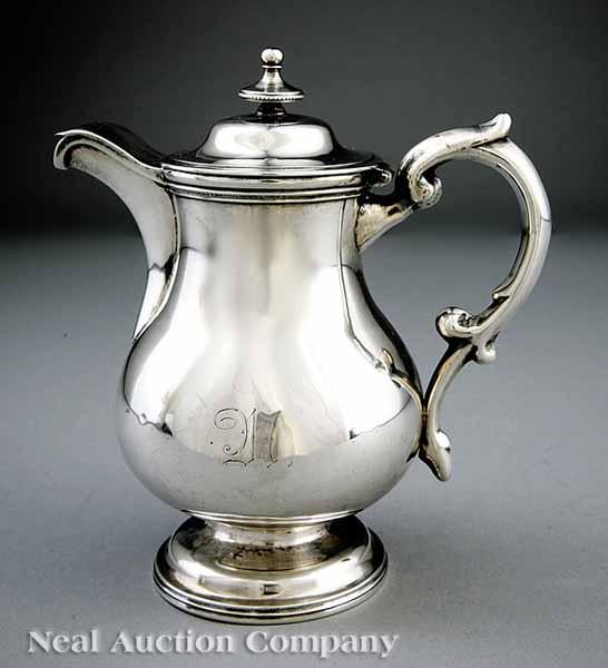 Appraisal: A New Orleans Coin Silver Covered Milk Pitcher Adolph Himmel