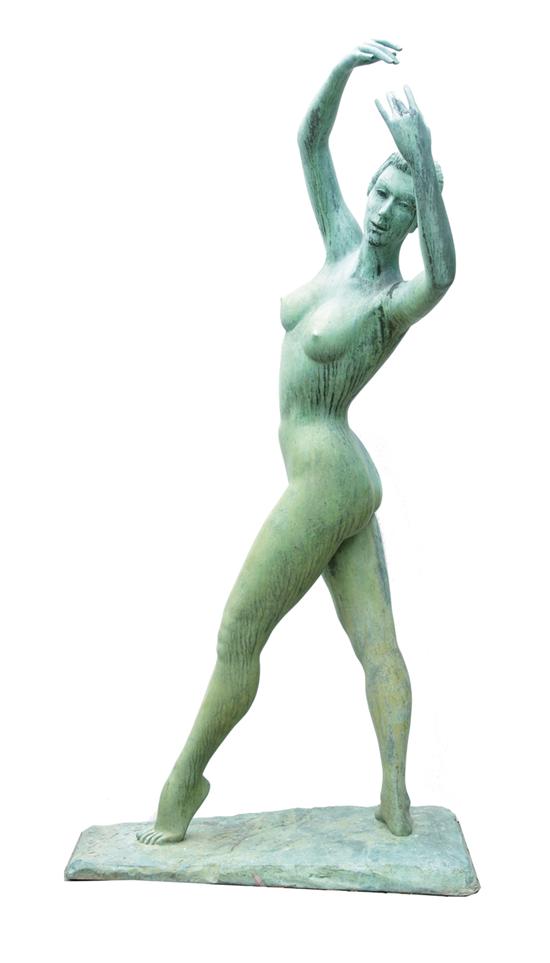 Appraisal: Female nude bronze garden sculpture Jon Warren Formo South Carolina