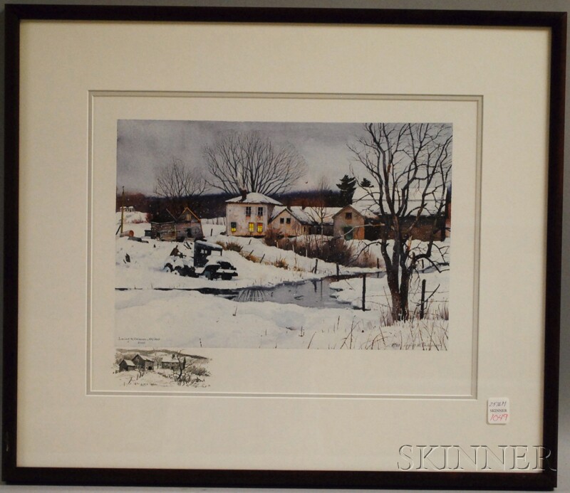 Appraisal: Framed Loring W Coleman Giclee Print Depicting a Farmhouse in