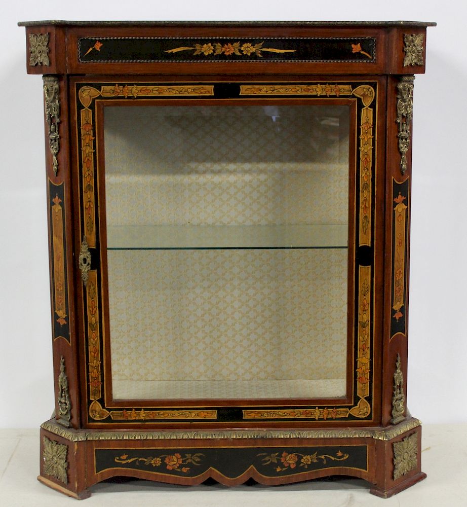 Appraisal: Vintage Inlaid Door Vitrine From an Armonk NY estate -