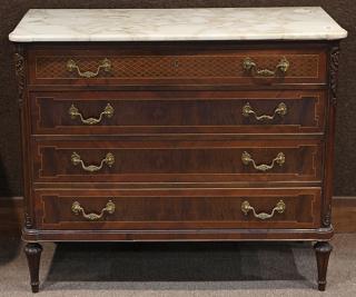 Appraisal: Louis XVI style commode Louis XVI style commode having a