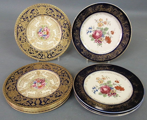 Appraisal: Six Royal Worcester floral and gilt decorated service plates with