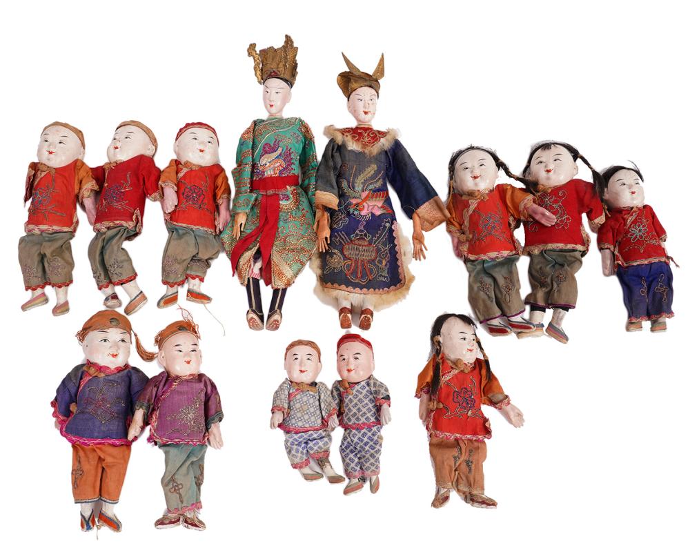 Appraisal: MINIATURE CHINESE DOLLS IN ORIGINAL COSTUMESAssortment of miniature Chinese dolls