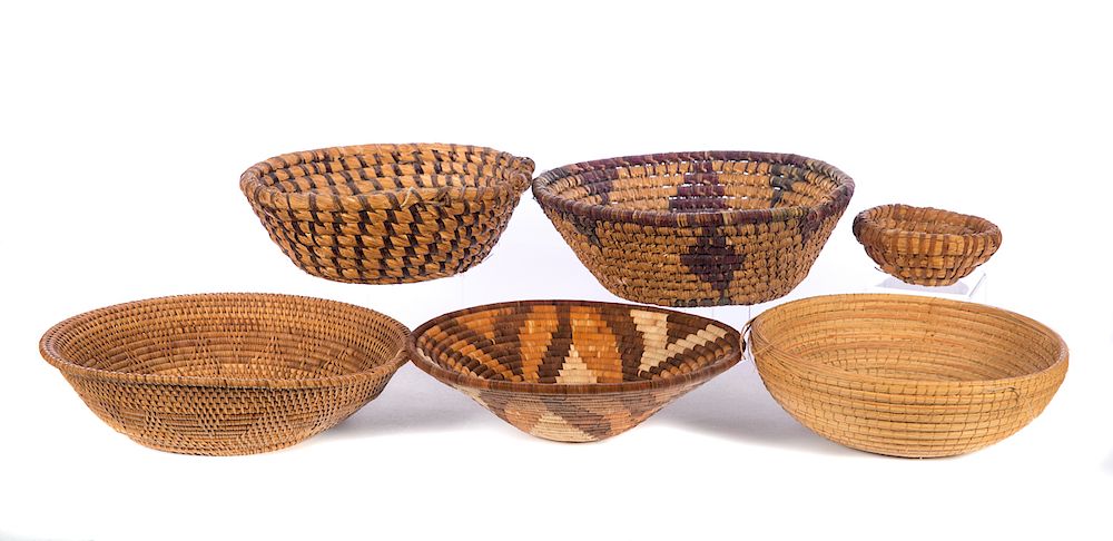 Appraisal: Native American Woven Bowls Good condition with normal wear Please