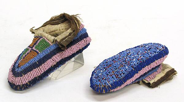 Appraisal: A pair of Northern Plains or Plateau child's beaded ceremonial